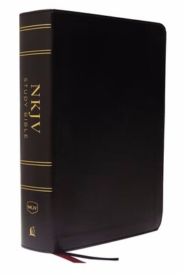 NKJV Study Bible, Full Color, Leathersoft, Black