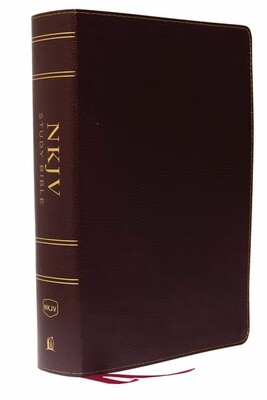 NKJV Study Bible, Full Color, Leathersoft, Burgundy