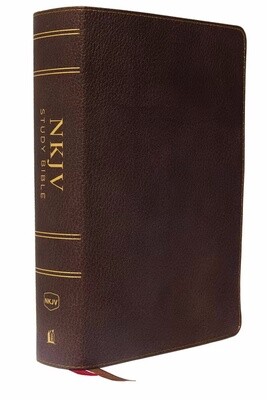 NKJV Study Bible, Full Color, Premium Calfskin Leather, Brown