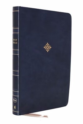 NKJV Thinline Large Print Bible, Leathersoft, Navy NKJV Thinline Large Print Bible, Leathersoft, Navy