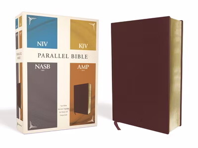 NIV/KJV/NASB '95/AMP Parallel Bible, Bonded Leather, Burgundy 