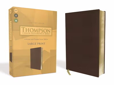 KJV Large Print Thompson Chain Reference Bible, Leathersoft, Brown 