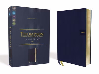 NIV Large Print Thompson Chain Reference Bible, Leathersoft, Navy 