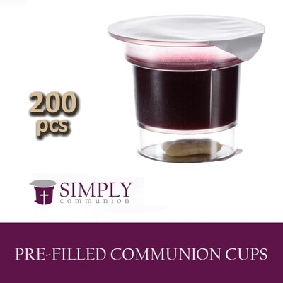 Simply Communion (200 Pack) Prefilled Bread and Concord Grape Juice