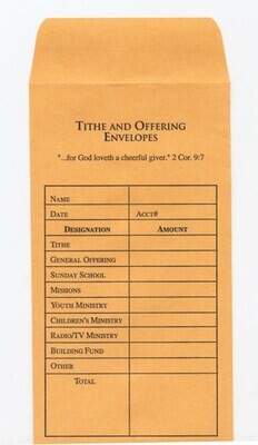 Envelope: Tithe and Offering 100 Pack