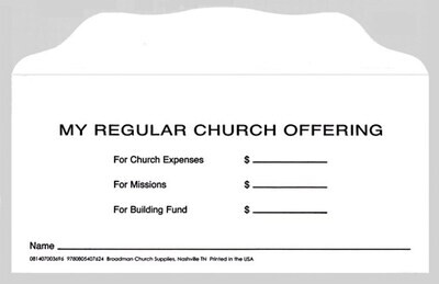 Envelope: My Regular Church Offering Three Fund 100 Pack