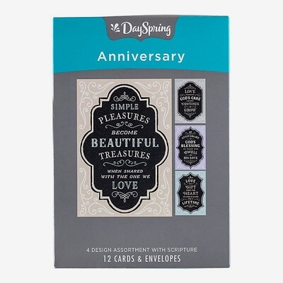 Boxed Cards - Anniversary - Chalkboard Blessings