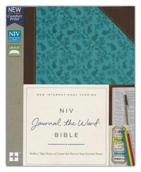 NIV Journal the Word Bible, Leathersoft, Brown/Blue NIV Journal the Word Bible, Leathersoft, Brown/Blue