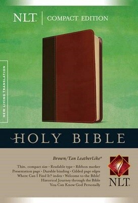 NLT Compact Edition Bible, Brown/Tan LeatherLike