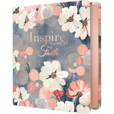 NLT Inspire Faith Bible Filament-Enabled Edition: The Bible for Coloring & Creative Journaling, LeatherLike Watercolor Garden