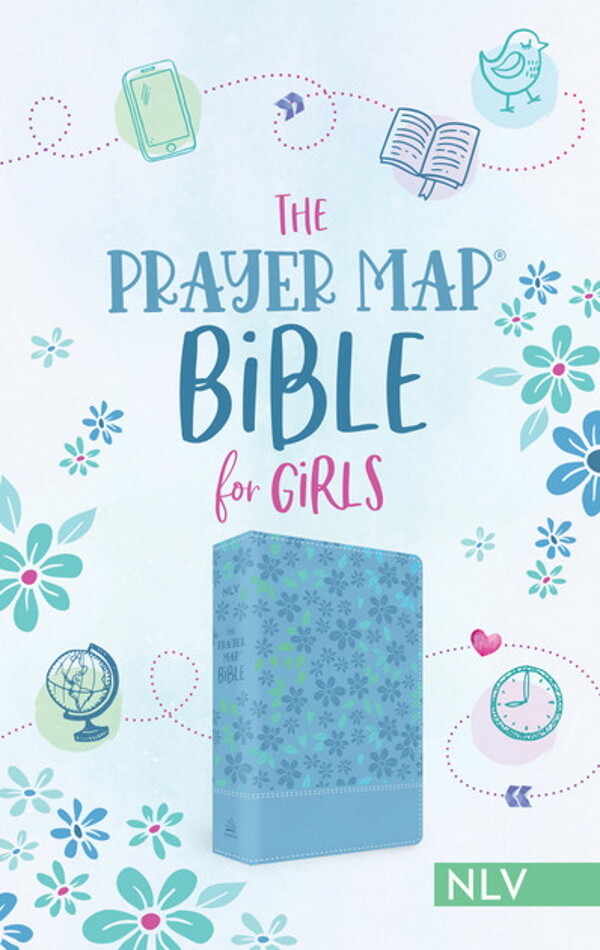 NLV Prayer Map Bible for Girls, Flexible DiCarta, Sky Blue Shimmer NLV Prayer Map Bible for Girls, Flexible DiCarta, Sky Blue Shimmer