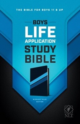 NLT Boys Life Application Study Bible, LeatherLike, Midnight Blue, Indexed