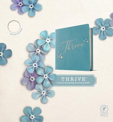 NLT Thrive Creative Journaling Devotional Bible, Teal/Rose Gold LeatherLike Hardcover