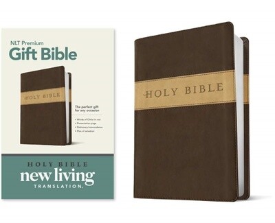 NLT Premium Gift Bible, LeatherLike, Brown/Tan