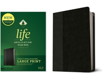 NLT Life Application Large Print Study Bible (Third Edition), LeatherLike, Black/Onyx 
