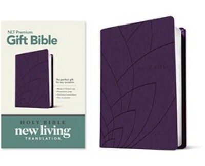 NLT Premium Gift Bible, LeatherLike, Purple Petals