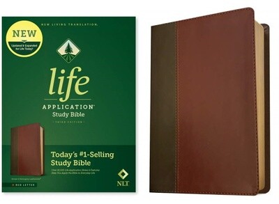 NLT Life Application Study Bible (Third Edition), LeatherLike, Brown/Mahogany 