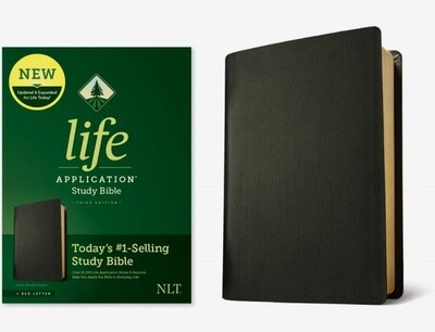 NLT Life Application Study Bible (Third Edition), Genuine Leather, Black