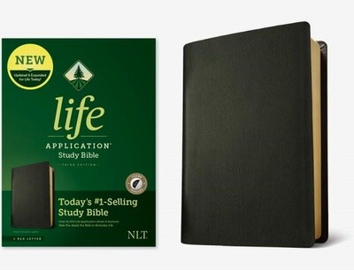 NLT Life Application Study Bible (Third Edition), Genuine Leather, Black, Indexed