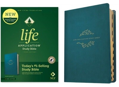 NLT Life Application Study Bible (Third Edition), LeatherLike, Teal,  Indexed