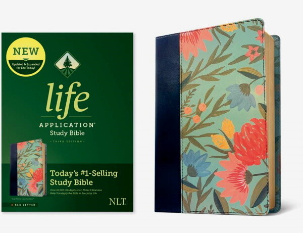 NLT Life Application Study Bible (Third Edition), LeatherLike, Teal Floral