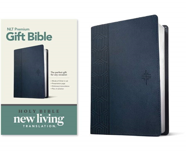 NLT Premium Gift Bible, LeatherLike, Blue