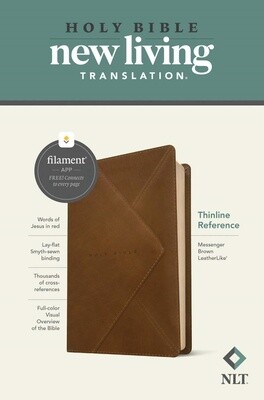 NLT Thinline Reference Bible, Filament Enabled Edition, LeatherLike, Messenger Brown