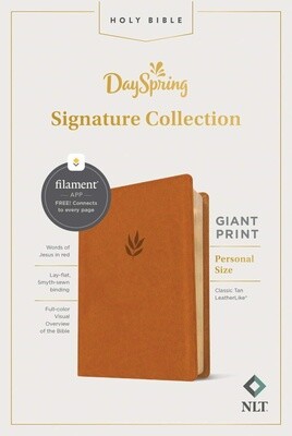 NLT Personal Size Giant Print Bible, Filament-Enabled Edition, LeatherLike, Classic Tan