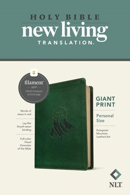 NLT Personal Size Giant Print Bible, Filament-Enabled Edition, LeatherLike, Evergreen Mountain