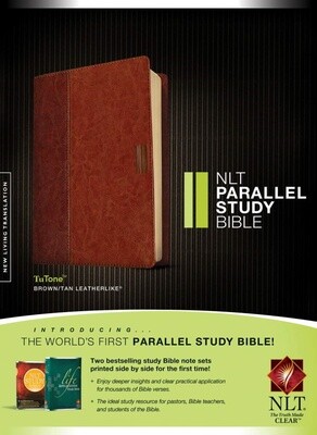 NLT Parallel Study Bible, LeatherLike, Brown/Tan TuTone