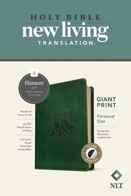 NLT Personal Size Giant Print Bible, Filament-Enabled Edition, LeatherLike, Evergreen Mountain, Indexed