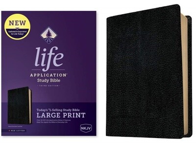 NKJV Life Application Large Print Study Bible, (Third Edition), Bonded Leather, Black