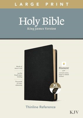 KJV Thinline Large Print Reference Bible, Filament Enabled Edition, Genuine Leather, Black, Indexed