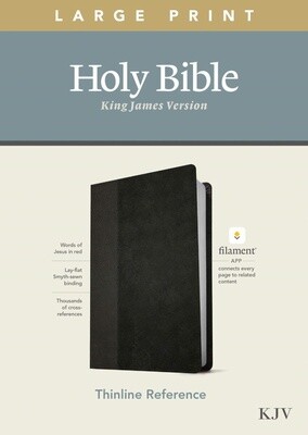 KJV Thinline Large Print Reference Bible, Filament Enabled Edition, LeatherLike, Black/Onyx