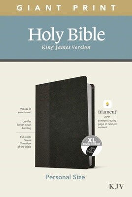 KJV Personal Size Giant Print Bible, Filament Enabled Edition, LeatherLike, Black/Onyx, Indexed