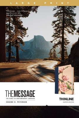 The Message Thinline Large Print Bible, Leather-Look, Garden Bloom