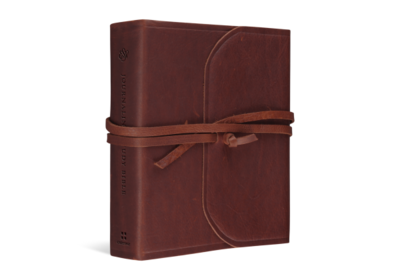 ESV Journaling Study Bible, Natural Leather, Brown, Flap with Strap