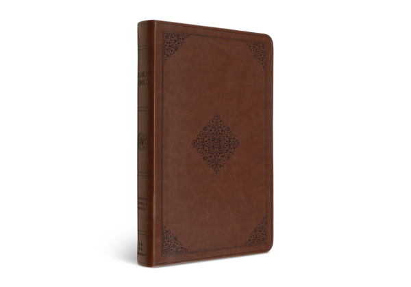 ESV Large Print Value Thinline Bible, TruTone, Tan, Ornament Design