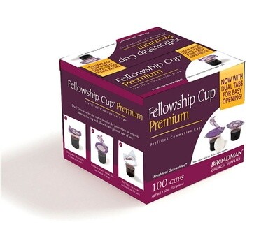 Fellowship Cup PREMIUM - Prefilled Communion Cups (Box of 100) *NON-RETURNABLE*
