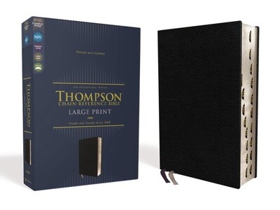 NIV Large Print Thompson Chain Reference Bible, European Bonded Leather, Black, Indexed