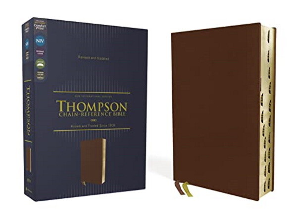 NIV Thompson Chain Reference Bible, Genuine Leather, Brown, Indexed