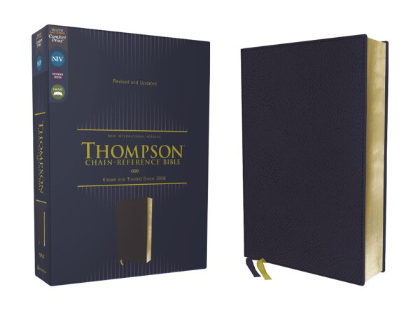 NIV Thompson Chain Reference Bible, Leathersoft, Navy