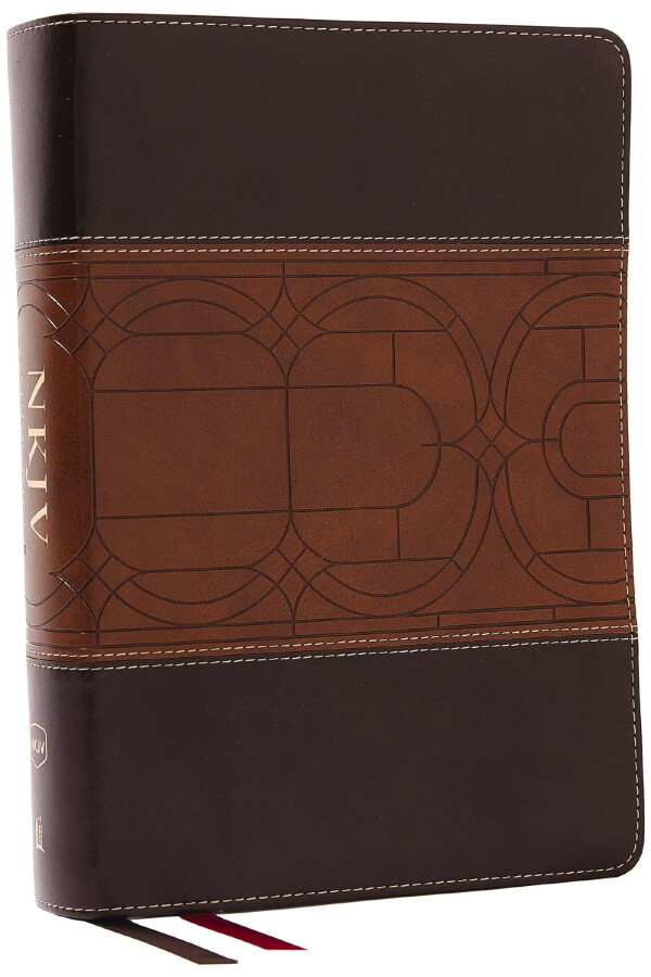 NKJV Study Bible, Full Color, Leathersoft, Brown/Tan, Indexed