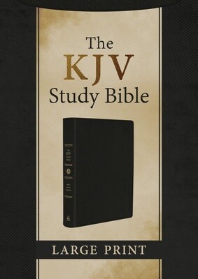 KJV Large Print Study Bible, Genuine Leather, Black