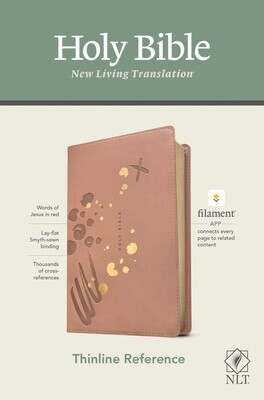 NLT Thinline Reference Bible, Filament Enabled Edition, LeatherLike, Brushed Pink