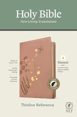 NLT Thinline Reference Bible, Filament Enabled Edition, LeatherLike, Brushed Pink, Indexed
