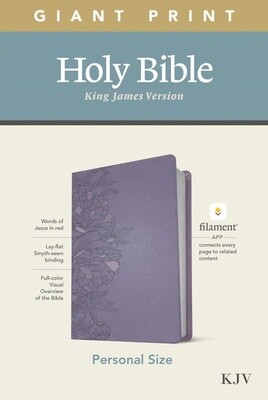 KJV Personal Size Giant Print Bible, Filament Enabled Edition, LeatherLike, Peony Lavender