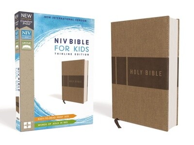 NIV Thinline Bible For Kids, Leathersoft, Tan