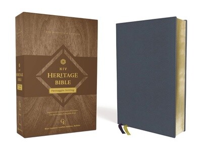 NIV Heritage Passaggio Setting Bible, Genuine Buffalo Leather, Blue