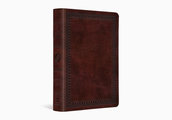 ESV Large Print Compact Bible, TruTone®, Mahogany, Border Design